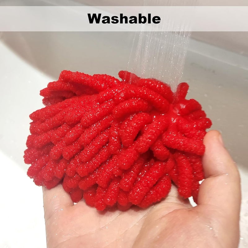 SITHON 4 Pieces Magnetic Microfiber Shag Whiteboard Eraser, Washable Microfiber Shag Dry Erase Board Eraser for Markers, Chalk, Home and Office (Navy/Yellow/Red/Orange) - Image 4